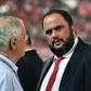 Olympiakos have won seven league titles since Greek shipping magnate Evangelos Marinakis (R) became the team's owner in 2010