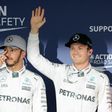 Nico Rosberg (right) will start alongside Lewis Hamilton on the front row as the two Mercedes drivers continue their domination at the Japanese Grand Prix