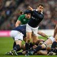 Scotland scrum-half Greig Laidlaw passes the ball during the Six Nations match against Ireland at Murrayfield in Edinburgh on Febuary 4, 2017