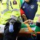 Republic of Ireland's Seamus Coleman is strechered out after a horrific tackle by Wales's Neil Taylor in their World Cup 2018 qualifier in Dublin on March 24, 2017