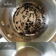 Cleaning a burnt pot