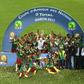 Cameroon's players celebrate with the trophy at the end of the 2017 Africa Cup of Nations final football match between Egypt and Cameroon at the Stade de l'Amitie Sino-Gabonaise in Libreville on February 5, 2017