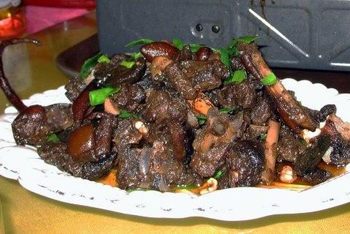 A plate of dog meat