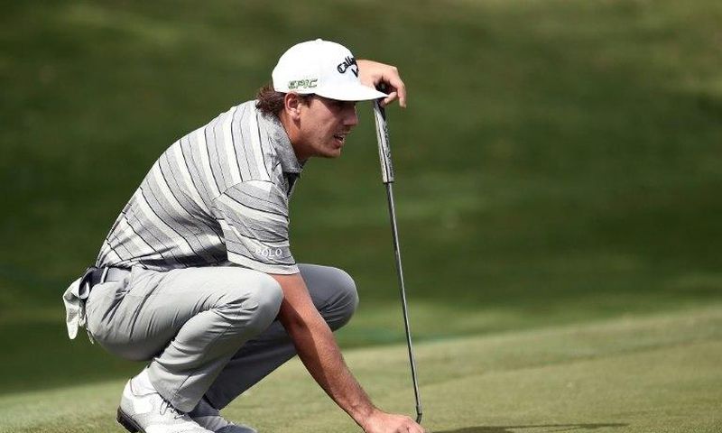 Kelly Kraft of the US lines up a putt on the 16th green during round one of the Dean & DeLuca Invitational, at Colonial Country Club in Fort Worth, Texas, on May 25, 2017