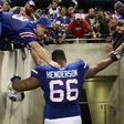 Seantrel Henderson #66 of the Buffalo Bills will serve a 10-game suspension after using medicinal marijuana