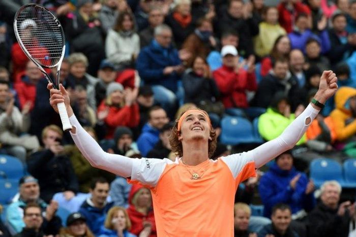 German Alexander Zverev celebrates after he won his final match against Argentinian Guido Pella at the ATP tennis BMW Open in Munich, southern Germany, on May 7, 2017