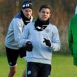 Celtic's Cristian Gamboa attends a training session in Glasgow on November 22, 2016