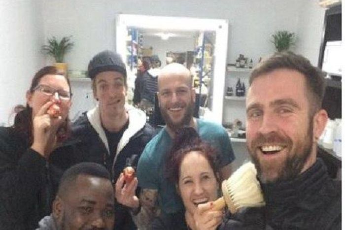 Foreal (crouching left hand corner)with his Prosthetics team mates on the set of the ‘Empty Man’ a Fox Studios production set for release in 2018.