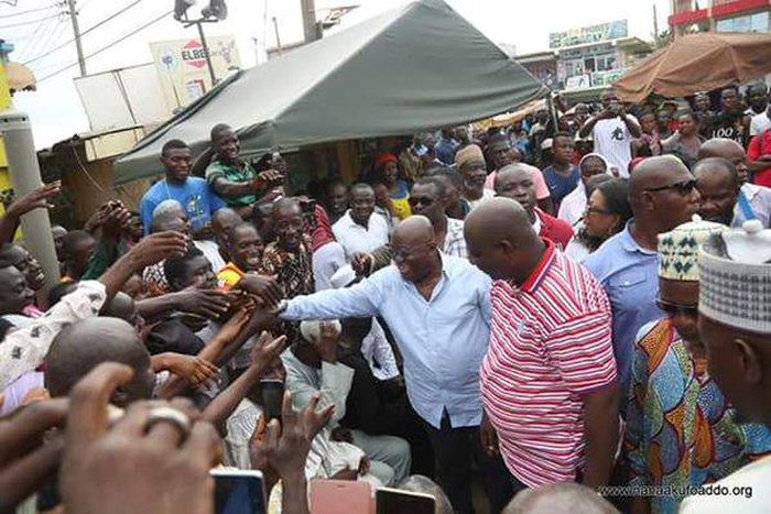 Commercial activity came to a halt at the arrival of the NPP flagbearer