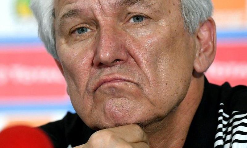 Tunisia's Polish coach Henryk Kasperczak giving a press conference in Libreville, Gabon on January 21, 2017 during the 2017 Africa Cup of Nations