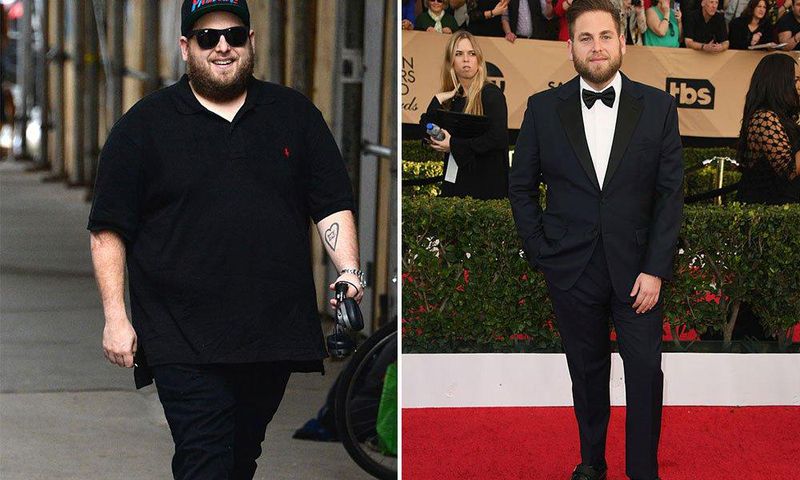 Before and after photos of Hollywood actor, Jonah Hill.