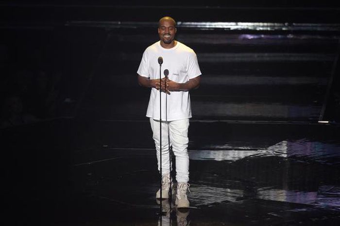 Kanye West on stage at the MTV VMAs
