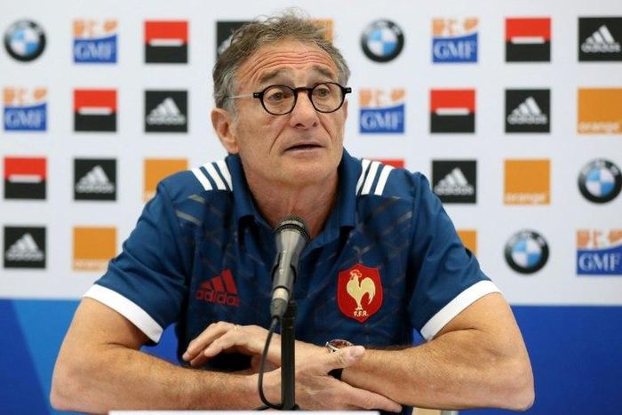 France coach Guy Noves announces his starting line-up for the upcoming Six Nations clash against Ireland, during a press conference in Nice, on February 23, 2017