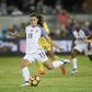 Alex Morgan, pictured in November 2016, has scored 73 times in 120 international appearances, and won an Olympic gold at the 2012 London Games before helping the US claim a third World Cup title in 2015
