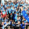 Former Japan striker Kazuyoshi Miura celebrates his 50th birthday with fans on February 26, 2017
