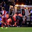 Atletico Madrid's forward Fernando Torres is evacuated in an ambulance due to an injury on March 2, 2017