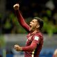 Club America forward Silvio Romero celebrates his second goal during the Club World Cup clash against Jeonbuk Hyundai Motors in Osaka on December 11, 2016
