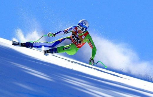 Ilka Stuhec of Slovenia competes in the Ladies' Downhill for the 2017 Audi FIS Ski World Cup Final at Aspen Mountain on March 15, 2017 in Aspen, Colorado