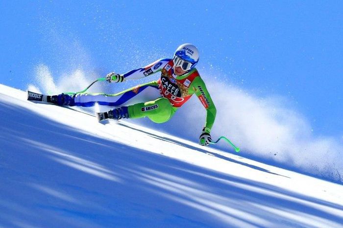 Ilka Stuhec of Slovenia competes in the Ladies' Downhill for the 2017 Audi FIS Ski World Cup Final at Aspen Mountain on March 15, 2017 in Aspen, Colorado