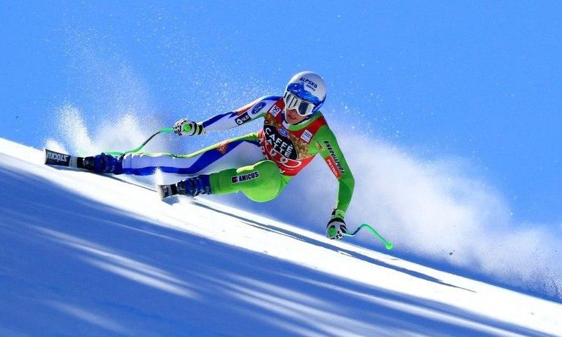 Ilka Stuhec of Slovenia competes in the Ladies' Downhill for the 2017 Audi FIS Ski World Cup Final at Aspen Mountain on March 15, 2017 in Aspen, Colorado
