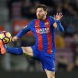 Barcelona's Lionel Messi controls the ball during the Spanish league match against Sporting Gijon on March 1, 2017