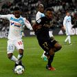 Olympique de Marseille's forward Bouna Sarr (L) vies with Monaco's midfielder Thomas Lemar (R) during the French L1 football match Marseille vs Monaco on January 15, 2017 at the Velodrome stadium in Marseille, southern France