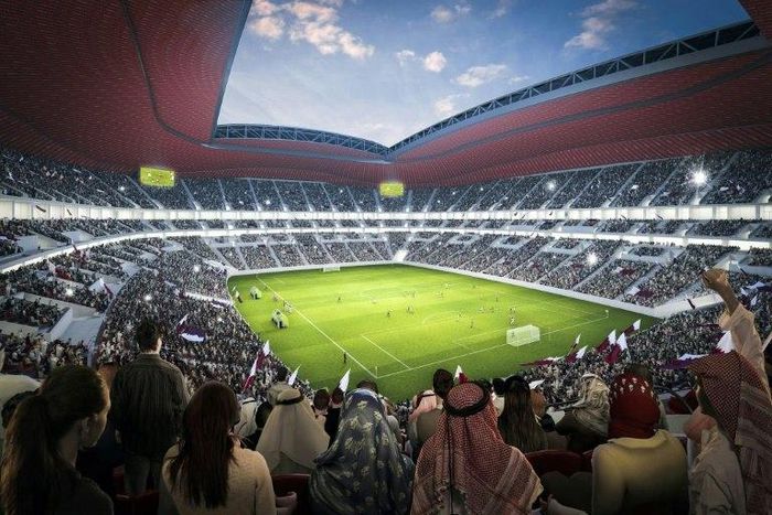A computer generated image of the stadium to be built in Al-Khor for the Qatar World Cup