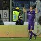 Fiorentina's Croatian forward Nikola Kalinic (L) celebrates after scoring during the Italian Serie A football match between Fiorentina and Juventus at Artemio Franchi Stadium in Florence on January 15, 2017