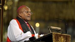 Archbishop Desmond Tutu speaks during a memorial service for former South African President Nelson Mandela at Westminster Abbey in London March 3, 2014. REUTERS/John Stillwell/Pool/Files