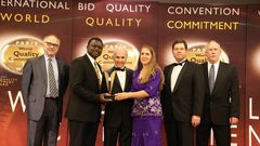Mr. Emmanuel Ohene Opare Jr, President of the Golden Sunbeam Schools received the award on the school’s behalf held at the Espace Etoile Palaisdes Congrès Convention Hall in Paris.