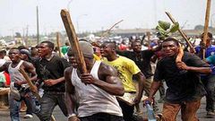 An angry mob.