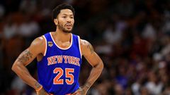 Derrick Rose, pictured in December 2016, angered the Knicks management after disappearing without notifying team officials or explaining his absence