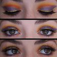Tropical sunset inspired eye makeup