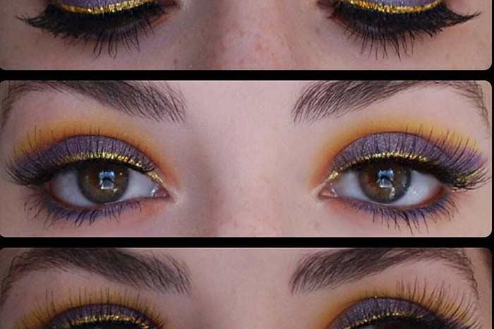 Tropical sunset inspired eye makeup