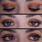 Tropical sunset inspired eye makeup