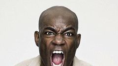 This bald man is very furious.