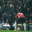 Manchester United's manager Jose Mourinho (C) reacts on the touchline during an English FA Cup fifth round football match against Blackburn Rovers on February 19, 2017