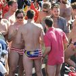 Photos of the Australian men in swimming briefs emblazoned with the Malaysian flag went viral in Malaysia following the race