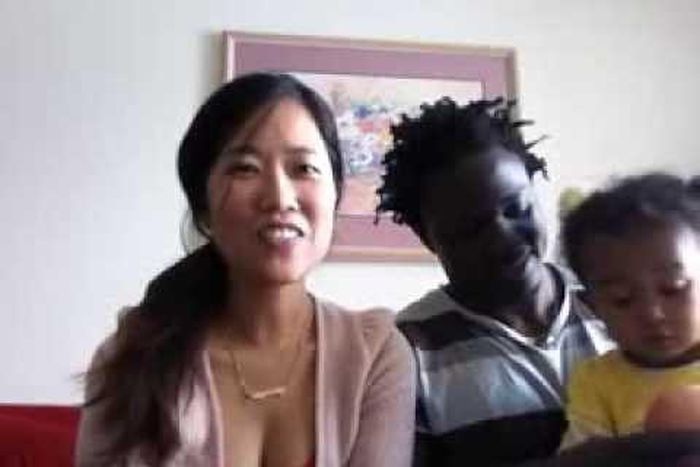 Interracial Chinese and Black Family (Used for descriptive purposes only)