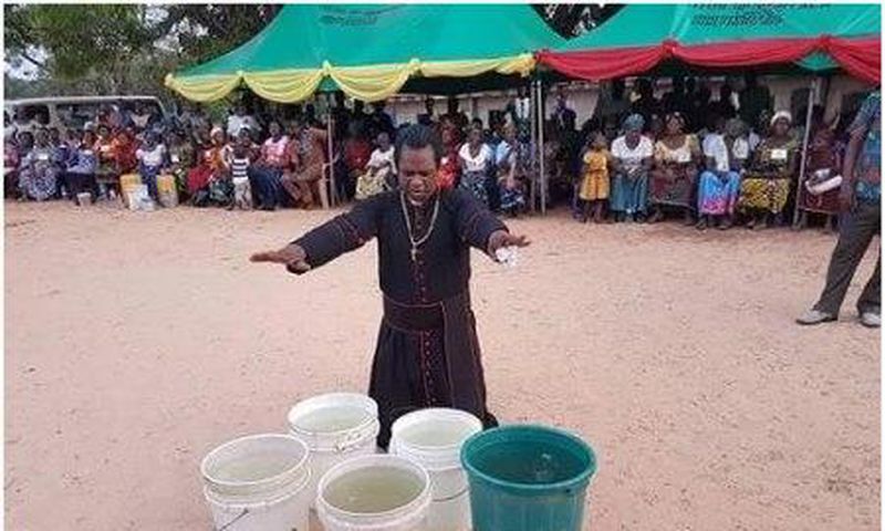 Bishop Dr Sam Zuga performing the miracles