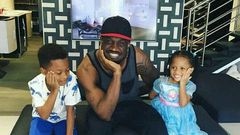 Peter Okoye and kids, Cameron and Aliona