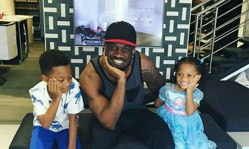 Peter Okoye and kids, Cameron and Aliona
