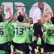 South Korea's Jeonbuk Hyundai Motors players celebrate Leonardo Rodrigues Pereira's goal against FC Seoul, during their AFC Champions League semi-final first leg match, in Jeonju, on September 28, 2016