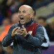 Sevilla coach Jorge Sampaoli on the touchline during his team's UEFA Champions League match against Leicester City on March 14, 2017
