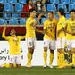 China's Guangzhou Evergrande players celebrate after scoring a goal during an AFC Champions League match in Pohang, South Korea