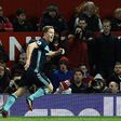 Middlesbrough's midfielder Grant Leadbitter celebrates scoring his team's first goal during the English Premier League football match between Manchester United and Middlesbrough at Old Trafford in Manchester, north west England, on December 31, 2016