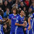 Chelsea's Spanish midfielder Pedro (C) celebrates with teammates after scoring their fifth goal against Everton at Stamford Bridge in London on November 5, 2016