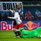 Leipzig's forward Timo Werner, Schalke's Brazilian defender Naldo and Schalke's goalkeeper Ralf Faehrmann vie for the ball during the German first division Bundesliga football match between RB Leipzig and Schalke 04 on December 3, 2016