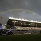 A rainbow appears over the stadium during the closing ceremony at White Hart Lane in London, on May 14, 2017