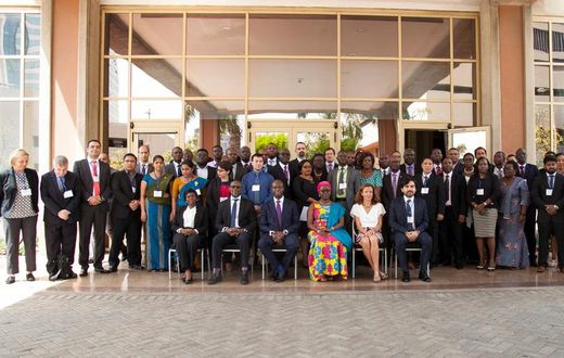 Minister for Communications Mrs Ursula Owusu Akuful in a group picture with the participants